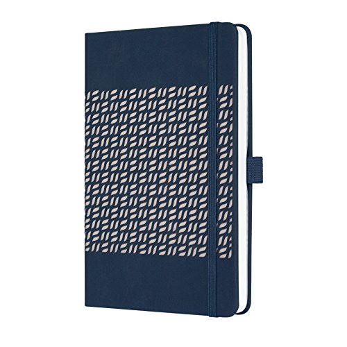 SIGEL JN205 Notizbuch Tagebuch Jolie, ca. A5, liniert, Hardcover, Gummiband, Stifteschlaufe, Einstecktasche, dunkelblau, vegan, aus nachhaltigem Papier von Sigel