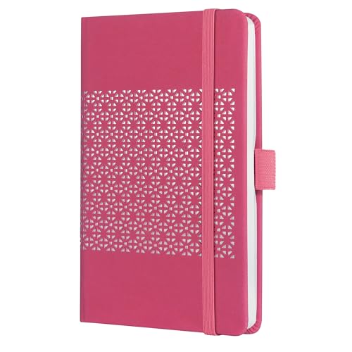 SIGEL JN206 Notizbuch Tagebuch Jolie, ca. A6, liniert, Hardcover, Gummiband, Stifteschlaufe, Einstecktasche, Pink, vegan, aus nachhaltigem Papier von Sigel