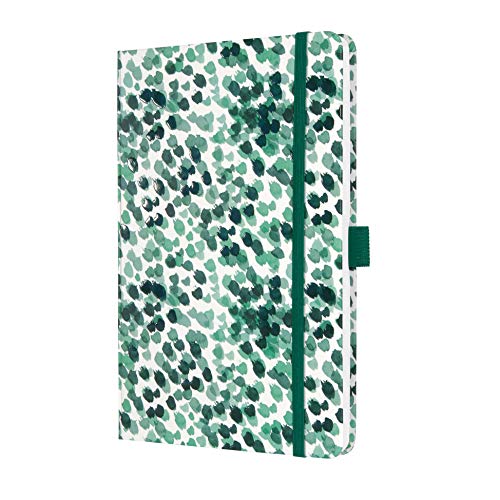 SIGEL JN333 Notizbuch Tagebuch Jolie, ca. A5, liniert, Hardcover, Gummiband, Stifteschlaufe, Einstecktasche, grün, aus nachhaltigem Papier von Sigel