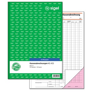 SIGEL Kassenabrechnung Formularbuch KG425 von Sigel