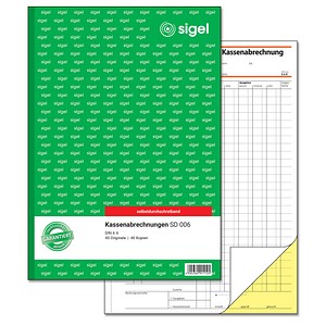 SIGEL Kassenabrechnung Formularbuch SD006 von Sigel