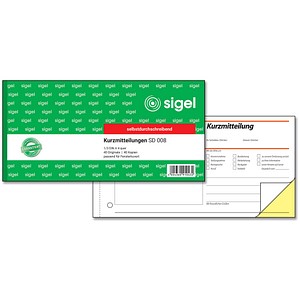 SIGEL Kurzmitteilung Formularbuch SD008 von Sigel