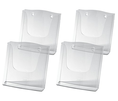 SIGEL LH115/4 Wand-Prospekthalter für DIN A4, aus Acryl, transparent, 4er Pack von Sigel