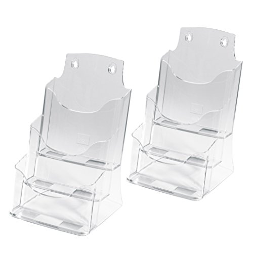 SIGEL LH132 Tisch-Prospekthalter DIN A5 aus Acryl mit 3 Fächern, 2 Stück, transparent - Prospektständer SIGEL LH132 Tisch-Prospekthalter DIN A5 aus Acryl mit 3 Fächern, 2 Stück, transparent - Prospektständer von Sigel