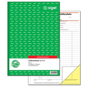 SIGEL Lieferschein mit Empfangsschein Formularbuch SD015 von Sigel
