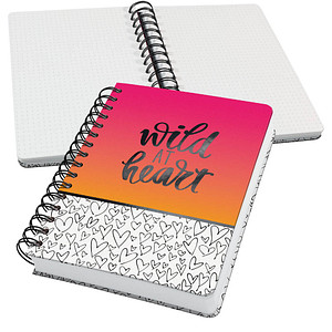 SIGEL Notizbuch mit Spirale Jolie® ca. DIN A5 punktraster, pink/orange/weiß Hardcover 240 Seiten von Sigel