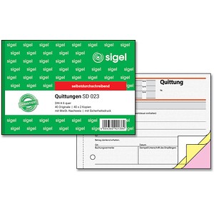 SIGEL Quittung, MwSt. separat ausgewiesen Formularbuch SD023 SIGEL Quittung, MwSt. separat ausgewiesen Formularbuch SD023 von Sigel