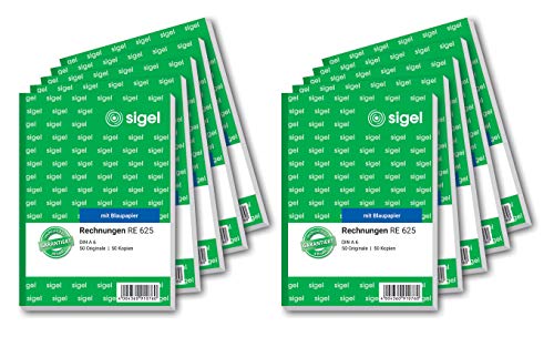 SIGEL RE625/10 Rechnungen A6, 2x50 Blatt, 10er Pack von Sigel