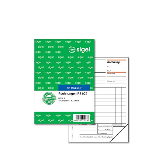 SIGEL RE625 Rechnungen A6, 2x50 Blatt, 1 Stück von Sigel