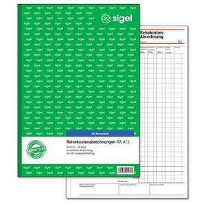 SIGEL Reisekostenabrechnung monatlich Formularbuch RA415 von Sigel