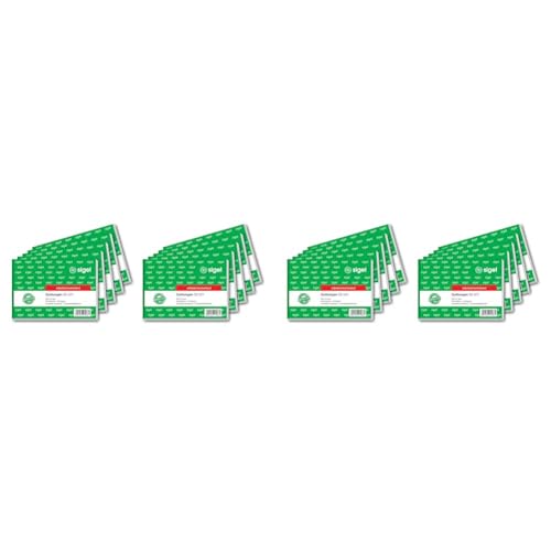 SIGEL SD021/10 Quittungsblock A6 quer, 10 Stück, 2x40 Blatt, selbstdurchschreibend, mikroperforiert, aus nachhaltigem Papier (Packung mit 2) von Sigel