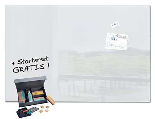 SIGEL SF479 Premium Glas-Whiteboard Artverum 150 x 100 cm super-weiß - Set inkl. 6 Magnete, 4 Marker und 3 Reinigungsmittel von Sigel