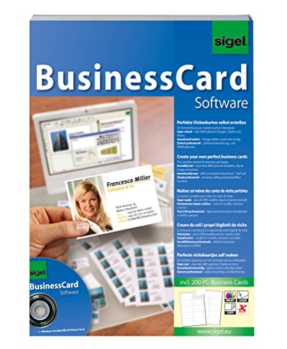 SIGEL SW670 BusinessCard Gestaltungs-Software für Visitenkarten, CD inkl. 200 Karten von Sigel