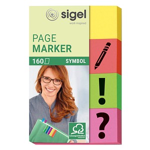 SIGEL SYMBOL Haftmarker farbsortiert "Symbole" 4x 40 Streifen von Sigel