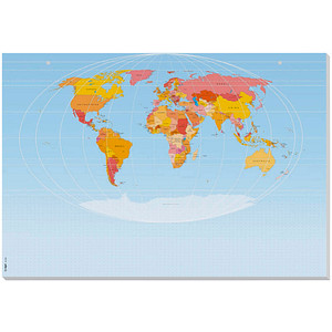 SIGEL Schreibtischunterlage Weltkarte ohne Kalendarium blau 30 Blatt von Sigel