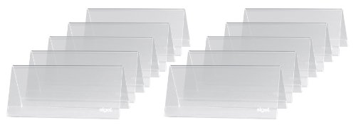 SIGEL TA138 Tischaufsteller Dachform 10er Pack für 9,5 x 4,2 cm, Tisch-Namensschilder für beidseitige Präsentation, incl. 10 Einsteckkarten von Sigel