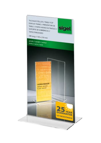 SIGEL TA224 Tischaufsteller gerade, für DIN lang, glasklar Acryl, garantiert UV-beständig SIGEL TA224 Tischaufsteller gerade, für DIN lang, glasklar Acryl, garantiert UV-beständig von Sigel