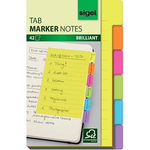 SIGEL TABS MARKER NOTES Haftnotizen farbsortiert, 42 Blatt SIGEL TABS MARKER NOTES Haftnotizen farbsortiert, 42 Blatt von Sigel