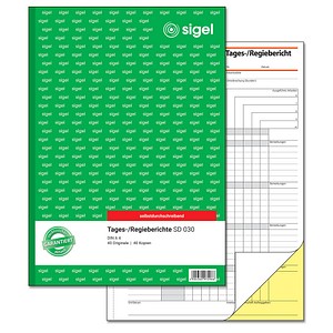 SIGEL Tages-/Regiebericht Formularbuch SD030 von Sigel