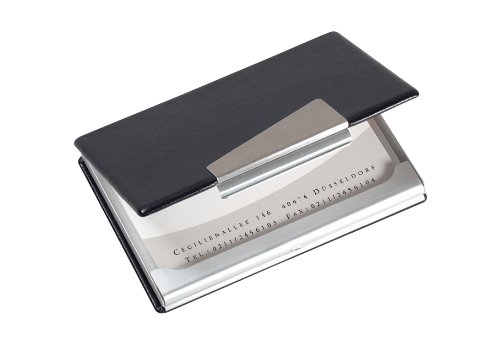 SIGEL VZ131 Visitenkarten-Etui silber/schwarz, Alu/Lederoptik SIGEL VZ131 Visitenkarten-Etui silber/schwarz, Alu/Lederoptik von Sigel