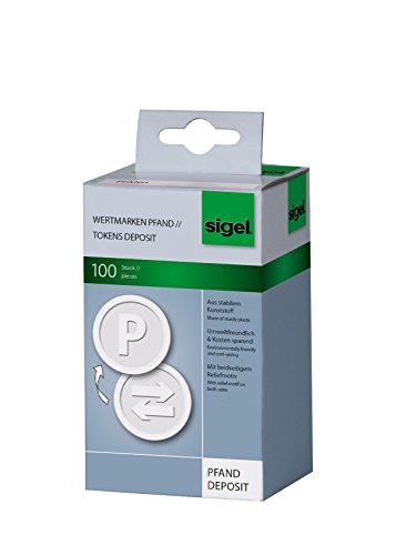 SIGEL WM010 Wertmarken Chips / Pfandmarken Pfand, weiß, 100 Stück von Sigel