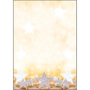 SIGEL Weihnachtsbriefpapier Glitter Star Motiv DIN A4 90 g/qm 100 Blatt von Sigel