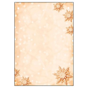 SIGEL Weihnachtsbriefpapier Golden Snowflakes Motiv DIN A4 90 g/qm 100 Blatt von Sigel