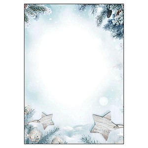 SIGEL Weihnachtsbriefpapier Snow Star Motiv DIN A4 90 g/qm 25 Blatt von Sigel