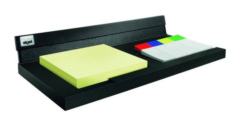 SIGEL Zettelbox schwarz inkl. Haftnotizen und Haftmarkern von Sigel