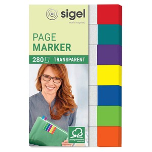 SIGEL transparent Haftmarker farbsortiert 7x 40 Streifen SIGEL transparent Haftmarker farbsortiert 7x 40 Streifen von Sigel
