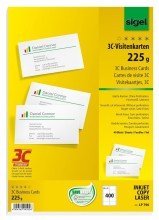 Sigel© Visitenkarten, 3C, glatter Schnitt rundum, 225 g/mý, hochweiá, 400 Stck von Sigel