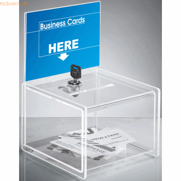 Sigel Aktionsbox mit Schloss 150x220x150mm mit Einstecktafel glasklar von Sigel