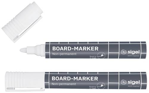 Sigel BA715 Glasboardmarker Weiß 2 mm, 3mm N/A von Sigel