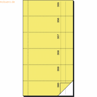 Sigel Bonbuch 360 Abrisse 105x200mm 65g/qm gelb mit Blaupapier 2x60 Bl von Sigel