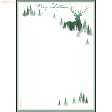 Sigel Designpapier Weihnachten A4 90g/qm 25 Blatt Christmas Forest von Sigel