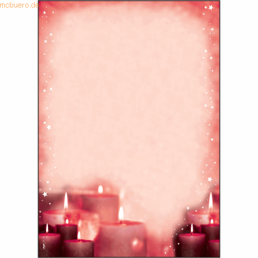 Sigel Designpapier Weihnachten A4 90g VE=100 Blatt Red Candlelight Sigel Designpapier Weihnachten A4 90g VE=100 Blatt Red Candlelight von Sigel