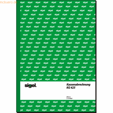 Sigel Formularbuch Kassenabrechnung A4 VE=2x50 Blatt Sigel Formularbuch Kassenabrechnung A4 VE=2x50 Blatt von Sigel
