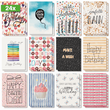 Sigel Geburtstags-Postkarten-Set A6 270g Colourful Birthday Fun 24 Stü Sigel Geburtstags-Postkarten-Set A6 270g Colourful Birthday Fun 24 Stü von Sigel