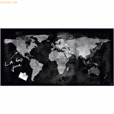 Sigel Glas-Magnetboard artverum Design World-Map 91x46 cm von Sigel