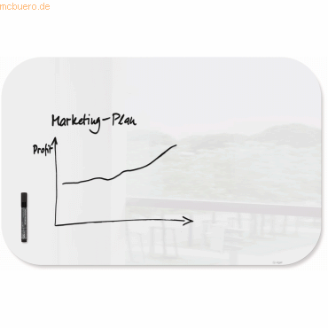 Sigel Glas-Whiteboard Artverum weiß abgerundete Ecken 1000x650x10mm Sigel Glas-Whiteboard Artverum weiß abgerundete Ecken 1000x650x10mm von Sigel