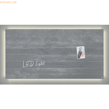 Sigel Glasmagnetboard artverum LED light Design Sichtbeton 910x460x15m Sigel Glasmagnetboard artverum LED light Design Sichtbeton 910x460x15m von Sigel