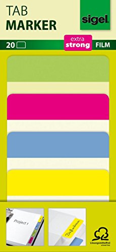Sigel HN204 Abgerundete Rechteck blau, grün, pink, gelb 20pieza (S) – Selbstklebende Etikette (blau, grün, pink, gelb, abgerundetes Rechteck, 50 mm, 38 mm, 5,8 cm, 12,5 cm von Sigel