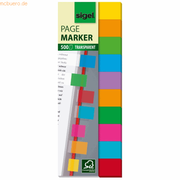 Sigel Haftmarker Folie Multicolor 44x125mm 10-farbig 500 Blatt Sigel Haftmarker Folie Multicolor 44x125mm 10-farbig 500 Blatt von Sigel
