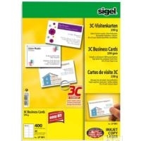 Sigel LP801 - Visitenkarten - hochweiß - 85 x 55 mm - 250 g/m2 - 400 Karte(n) (40 Bogen x 10) (LP801) von Sigel