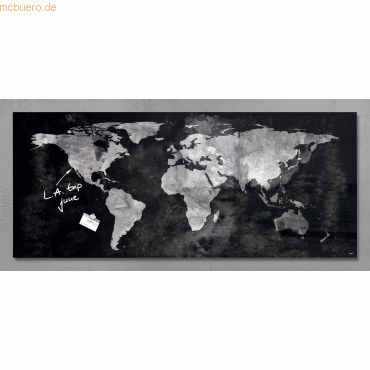 Sigel Magnetboard Glas artverum Design World-Map 130x55cm von Sigel
