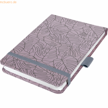 2 x Sigel Notizblock Jolie Dot-Lineatur A6+ Lilac Monstera 158 Seiten von Sigel