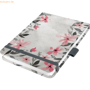 Sigel Notizblock Jolie Dot-Lineatur A6+ Loose Florals Grey 158 Seiten von Sigel