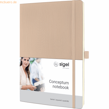 Sigel Notizbuch Conceptum A4 97 Blatt Softcover kariert 80g beige von Sigel