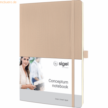 Sigel Notizbuch Conceptum A4 97 Blatt Softcover liniert 80g beige von Sigel