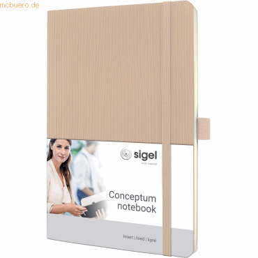 Sigel Notizbuch Conceptum A5 97 Blatt Softcover liniert 80g beige von Sigel